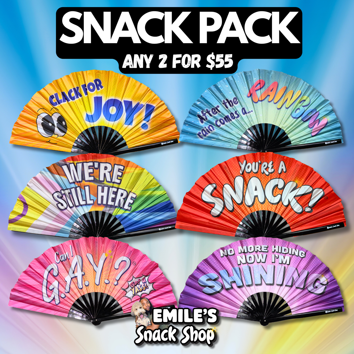 SNACK PACK: Any 2 Fans for $55