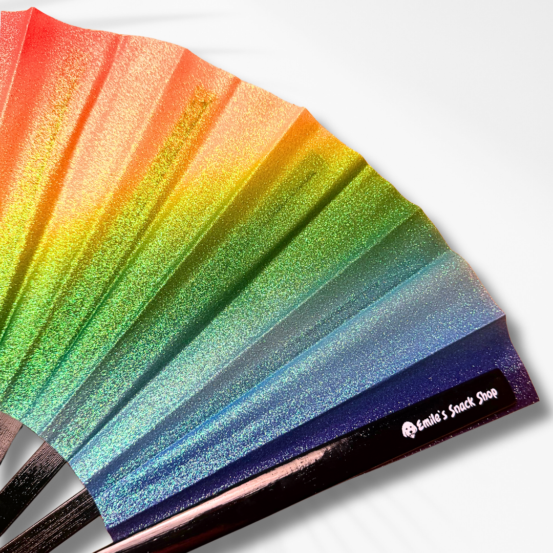 Rainbow Glitter Sparkle Clack Fan