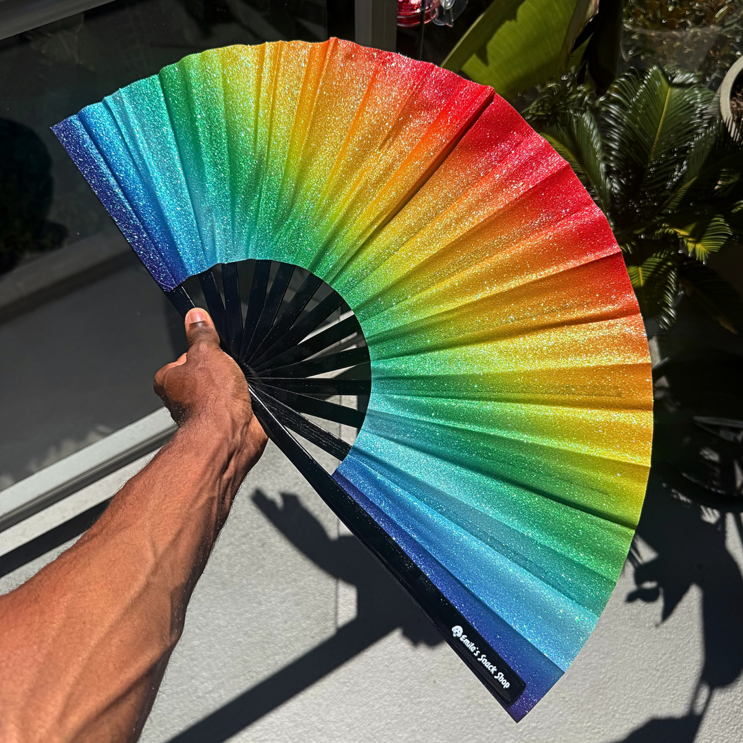 Rainbow Glitter Sparkle Clack Fan