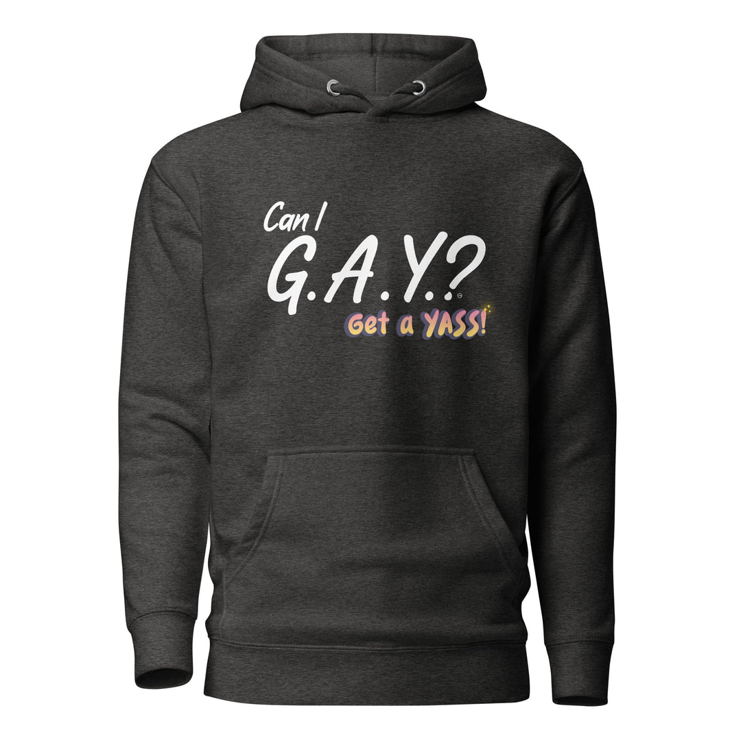 "Can I G.A.Y.? Get A YASS!" Hoodie Charcoal Heather